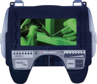 3M Speedglass 06-0000-10 1.8" X 3.7" 9100V Variable Shade 5, 8 - 13 Auto-Darkening Welding Lens With Sensitivity, Delay And Grinding Modes For Fixed Front Welding Helmets