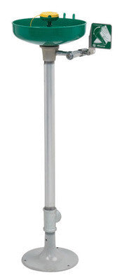 Haws 7261-7271 AXION MSR Pedestal Mounted Eye Wash Station And Face Wash Station With Eye/Face Wash Head Assembly And Green ABS Plastic Receptor (1/EA)