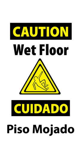 NMC HDFS201-FLOOR SIGN, HEAVY DUTY, CAUTION WET FLOOR, ENGLISH/SPANISH, 24 5/8 X 10 3/4 (1 EACH)