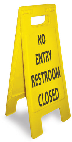 NMC HDFS206-FLOOR SIGN, HEAVY DUTY, NO ENTRY RESTROOM CLOSED, ENGLISH ONLY,  24 5/8 X 10 3/4 (1 EACH)