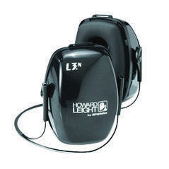 Howard Leight 1011996 by Honeywell Leightning L3N Black Metal Behind-The-Head Noise Blocking Neckband Earmuffs (Includes Attached Elastic Headband Strap For Better Positioning) (1/EA)