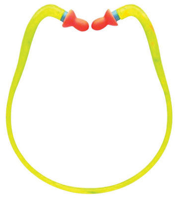 Howard Leight QB1HYG by Honeywell QB1HYG Yellow And Orange Vinyl And Polypropylene Multi Position Molded Inner-Aural Banded Earplugs (1/EA)