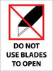 NMC IHL16AL-LABELS, INTERNATIONAL SHIPPING AND PACKING GRAPHIC, DO NOT USE BLADES TO OPEN, 4X3, PS PAPER (1 ROLL)
