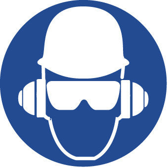 NMC ISO411AP-LABEL, GRAPHIC FOR WEAR HEAD, HEARING AND EYE PROTECTION, 4IN DIA, PS VINYL (PAK OF 5)
