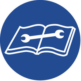 NMC ISO416AP-LABEL, GRAPHIC FOR CONSULT TECHNICAL MANUAL FOR PROPER PROCEDURE, 4IN DIA, PS VINYL (PAK OF 5)