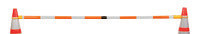 JBC RCB10OW 6' - 10' Orange And White Plastic Reflective Retractable Cone Bar With Engineer Grade Reflective Tape (For Use With PVC Traffic Cones And Delineators) (1/EA)