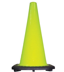 JBC RS45015CLIME 18" Lime PVC Revolution Series 1-Piece Traffic Cone With Black Base (1/EA)