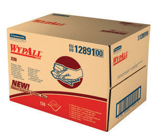 Kimberly-Clark 12891 Professional 11.1" X 16.8" White WypAll X90 Heavy Duty Cloth Wipers (136 Sheets Per BRAG Box) (1/BX)