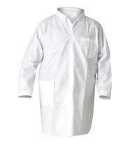 Kimberly-Clark 10019 Professional Medium White KLEENGUARD A20 MICROFORCE SMS Fabric Disposable Breathable Particle Protection Lab Coat With Snap Front Closure (25 Per Case) (1/EA)