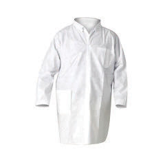 Kimberly-Clark 10039 Professional X-Large White KLEENGUARD A20 MICROFORCE SMS Fabric Disposable Breathable Particle Protection Lab Coat With Snap Front Closure (25 Per Case) (1/EA)