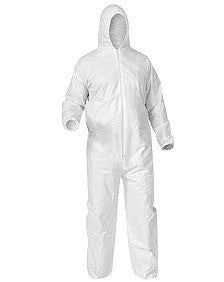Kimberly-Clark 38938 Professional Large White KLEENGUARD A35 Microporous Film Laminate Disposable Liquid And Particle Protection Hooded Coveralls With Front Zipper Closure (25 Per Case) (25/EA)