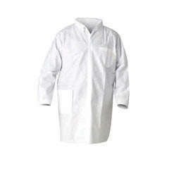 Kimberly-Clark 40049 Professional 2X White KLEENGUARD A20 MICROFORCE SMS Fabric Disposable Breathable Particle Protection Lab Coat With Snap Front Closure (25 Per Case) (1/EA)