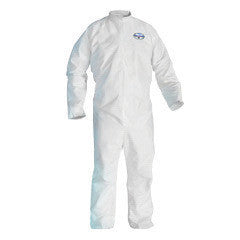 Kimberly-Clark 41488 Professional 3X White KLEENGUARD A45 Disposable Breathable Liquid And Particle Protection Coveralls With Front Zipper Closure, Open Wrists And Ankles, Respirator Fit Hood, Zipper Flap And Elastic Back (25/EA)