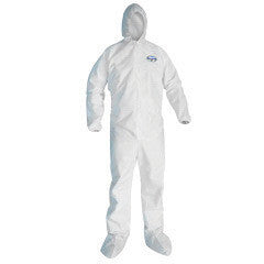 Kimberly-Clark 41516 Professional X-Large White KLEENGUARD A45 Disposable Breathable Liquid And Particle Protection Coveralls With Front Zipper Closure, Attached Respirator Fit Hood, Elastic Ankles And Elastic Wrists (25/EA)