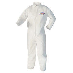Kimberly-Clark 44303 Professional Large White KLEENGUARD A40 Microporous Film Laminate Disposable Breathable Liquid And Particle Protection Coveralls With Front Zipper Closure (25 Per Case) (1/EA)