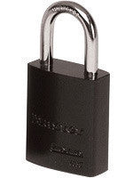 Master Lock 6835BLK Black 1 9/16" X 1 15/16" High-Visibility Aluminum Safety Lockout Padlock With 1/4" X 1" Shackle (6 Locks Per Set, Keyed Differently) (6/EA)