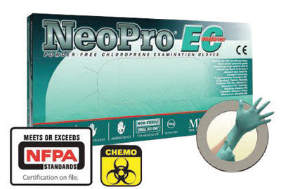 Microflex NEC-288-S Small Green 12" NeoPro EC 6.3 mil Chloroprene Ambidextrous Non-Sterile Medical Grade Powder-Free Disposable Gloves With Textured Finger Tip Finish, Extended Beaded Cuff And Polymer Coating(50 Each Per Box) (1/BX)