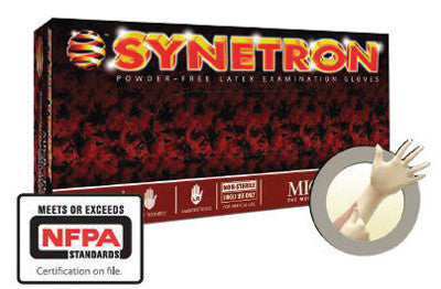 Microflex SY-911-S Small Natural 11.417" Synetron 9.1 mil Latex Ambidextrous Non-Sterile Medical Grade Powder-Free Disposable Gloves With Fully Textured Finish, Extended Beaded Cuff And Polymer Coating(50 Each Per Box) (1/BX)
