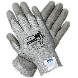 Memphis 9676L Large UltraTech 13 Gauge Cut Resistant Gray Polyurethane Dipped Palm And Finger Coated Work Gloves With Dyneema Liner And Knit Wrist (1/PR)