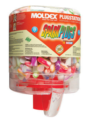 Moldex 6644 PlugStation Dispenser (Includes 250 Pair Single Use SparkPlugs Curved Shape Extra-Soft Foam Uncorded Earplugs) (1/DI)