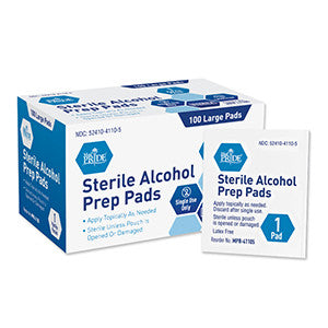 MedPride 41105 Alcohol Pads Large Sterile (Case of 10 Boxes of 100)