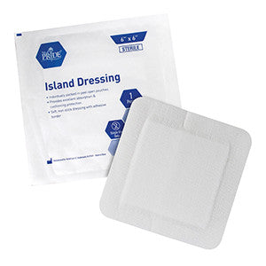 MedPride 60886 Island Dressing Sterile 6'' X 6'' (Case of 6 Boxes of 25)