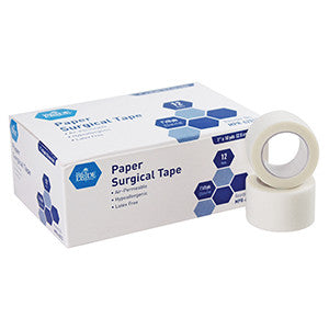 MedPride 62012 Paper Surgical Tape, 1''X10 Yds (Case of 12 Boxes of 12)