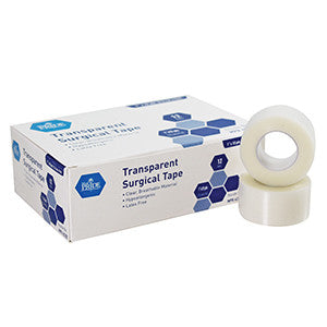 MedPride 62202 Transparent Surgical Tape, 1''X10 Yds (Case of 12 Boxes of 12)
