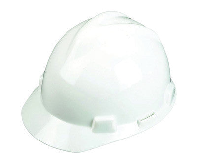 MSA 10057441 White Class E Type I V-Gard Polyethylene Slotted Style Hard Cap With 1-Touch Suspension (1/EA)