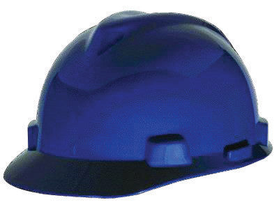 MSA 10057442 Blue Class E Type I V-Gard Polyethylene Slotted Style Hard Cap With 1-Touch Suspension (20/EA)