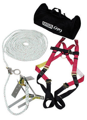 MSA 10074475 Standard Roofer's Kit (Includes Standard Workman Vest-Style Harness With Qwik-Fit Leg Straps, 25' Rope Lifeline With Trailing Rope Grab, Roof Anchor And Bucket) (1/EA)