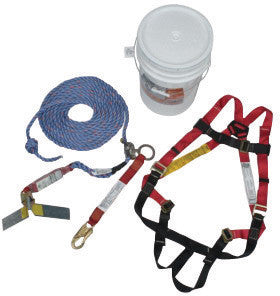 MSA 10077588 X-Large Roofer's Kit (Includes X-Large Workman Vest-Style Harness With Qwik-Fit Leg Straps, 25' Rope Lifeline With Trailing Rope Grab, Roof Anchor And Storage Bag) (1/EA)
