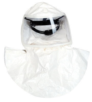 MSA 10083386 Tychem SL Full Face Double Bibbed Hood With Standard Connector And Suspension (For Use With OptimAir TL Powered Respirator) (4 Per Box) (1/BX)