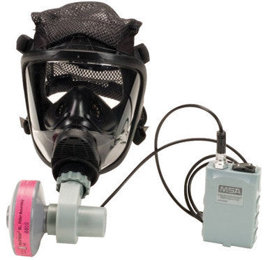 MSA 10095181 OptimAir Small Polycarbonate Full Mask PAPR Air Purifying Respirator With Advantage 3100 Facepiece, 4 Point Rubber Head Harness, Motor/Blower, NiMH Battery, Charger, Cable, OptiFilter XL HE Filter Cartridge And Waist Belt (1/EA)