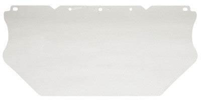 MSA 10117782 V-Gard 8" X 17" X .06" Flat Clear Polycarbonate Faceshield With Helmet Mounted Earmuffs (1/EA)