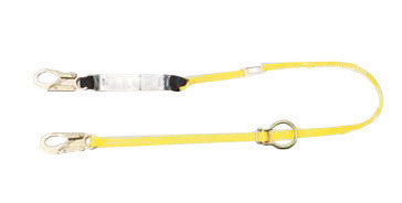 MSA 10129119 6' Workman Twin Leg Energy-Absorbing Adjustable Lanyard With LC Snap Hook Harness, (2) LC Anchorage Connections And Tie-Back Connection (1/EA)