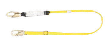 MSA 10129151 6' Workman Twin Leg Energy-Absorbing Adjustable Lanyard With LC Snap Hook Harness Connection And (2) GL3100 Anchorage Connections (1/EA)