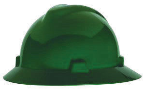 MSA 454735 Green Class E Type I V-Gard Polyethylene Slotted Style Hard Hat With Staz-On Suspension (1/EA)