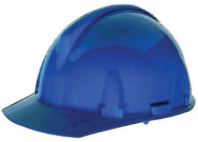 MSA 475380 Blue Class E Type I TopGard Polycarbonate Slotted Style Hard Cap With Fas-Trac Ratchet Suspension (1/EA)