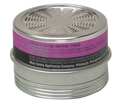 MSA 815186 Organic Vapors/Particulate GMA/P100 Chemical and Combination Short Stack APR Cartridge For Comfo Respirators (1/BX)