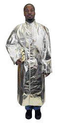 National Safety Apparel C17AS3X30 3X 30" Silver 16 Ounce Aluminized Acrysil Heat Resistant Standard Coat With Snap Front Closure (1/EA)