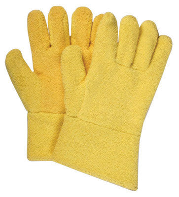National Safety Apparel G43KTSR12F Large 12" Yellow 20 Ounce Kevlar Terrybest Terry Cloth Reversed Wool Lined Heat Resistant Gloves With Kevlar Terry Cuff (1/PR)