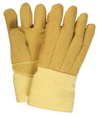 National Safety Apparel G51PCLW14137 Large 14" Brown Norbest 845 45 Ounce Kevlar PBI Wool Lined Heat Resistant Gloves With Straight Thumb And Thermobest Gauntlet Cuff (1/PR)