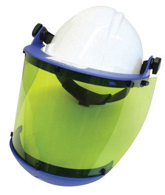National Safety Apparel H16HAT10CALC Level 2 Arc 10 Green Propionate Faceshield Unit With Slotted Hardhat Adapter And Chin Guard (1/EA)