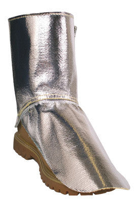 National Safety Apparel L09TATALGVCX Large Silver 19 Ounce Aluminized Thermobest Flame Retardant Spats With Hook And Loop Closure (1/PR)