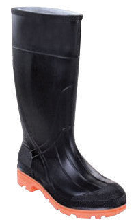 Servus 75145C-12 By Honeywell Size 12 PRM Black 15" PVC Knee Boots With Self-Cleaning Orange Outsole, Steel Toe And Removable Insole (1/PR)