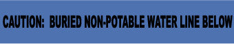 NMC ND6 BNPW-NON-DETECTABLE UNDERGROUND TAPE, CAUTION BURIED NON-POTABLE WATER LINE BELOW, 6''X1000' (1 ROLL)