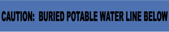 NMC ND3 BPW-NON-DETECTABLE UNDERGROUND TAPE, CAUTION BURIED POTABLE WATER LINE BELOW, 3''X1000' (1 ROLL)