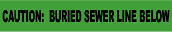 NMC ND3 GS-NON-DETECTABLE UNDERGROUND TAPE, CAUTION BURIED SEWER LINE BELOW, 3''X1000' (1 ROLL)