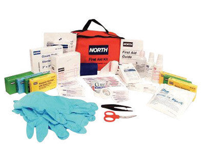 North 018503-4219 By Honeywell Redi-Care 4 1/2" X 7" X 1 1/2" Red Nylon Portable Mount Small 1 Person Flat Trim Promotional First Aid Kit (1/EA)